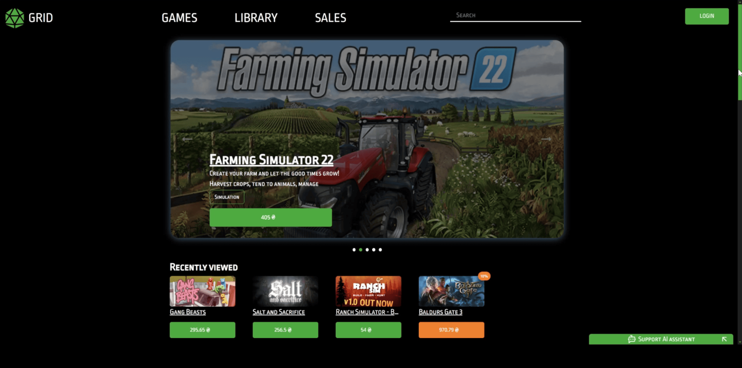 GRID Game Store project preview