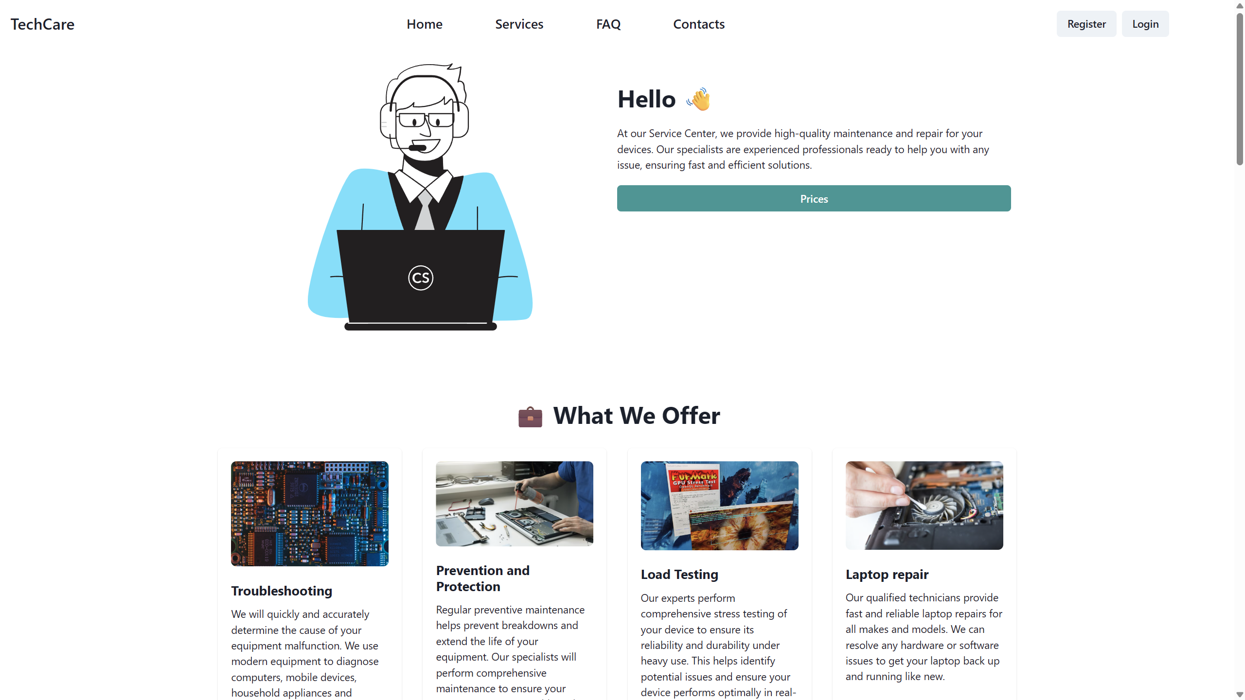 TechCare Service Center project preview