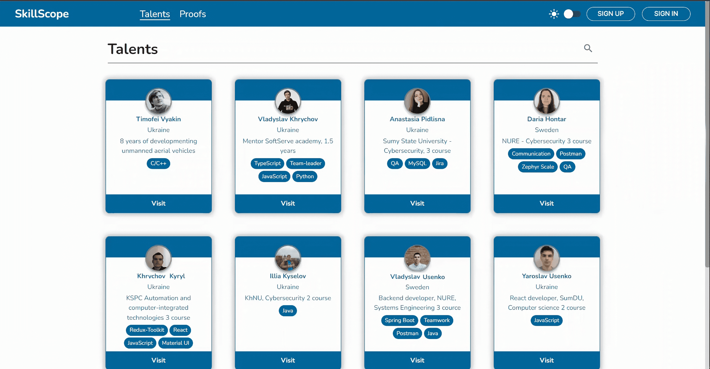 SkillScope project preview